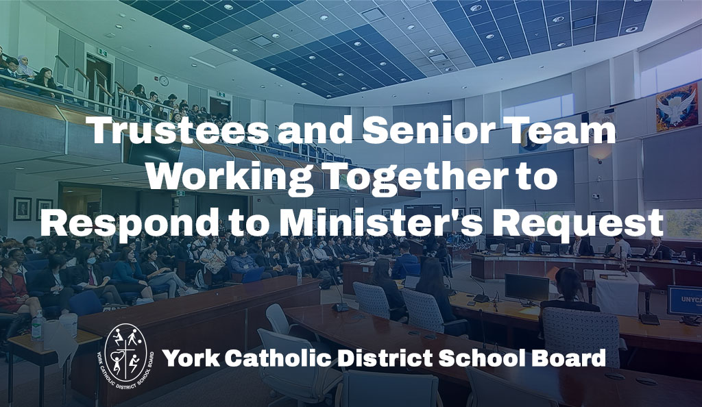 Trustees and Senior Team Working Together to Respond to Minister's Request